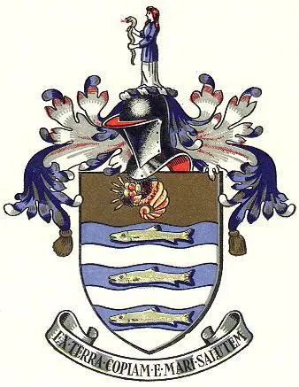 Official logo of Worthing.Coat of Arms for the borough of Worthing.